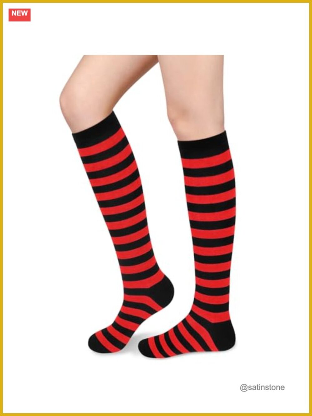 Knee High Cotton Tube Socks Womens Athletic Striped Tall Socks